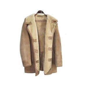 Vintage Classic Rancher’s Style Camel Color 3/4 Length Shearling & Sheep’s Skin